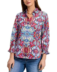 Foxcroft Olivia Tile Print Shirt