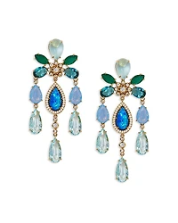Nadri Blue Lagoon Mixed Stone Chandelier Earrings