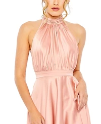 High Neck Satin Low Gown