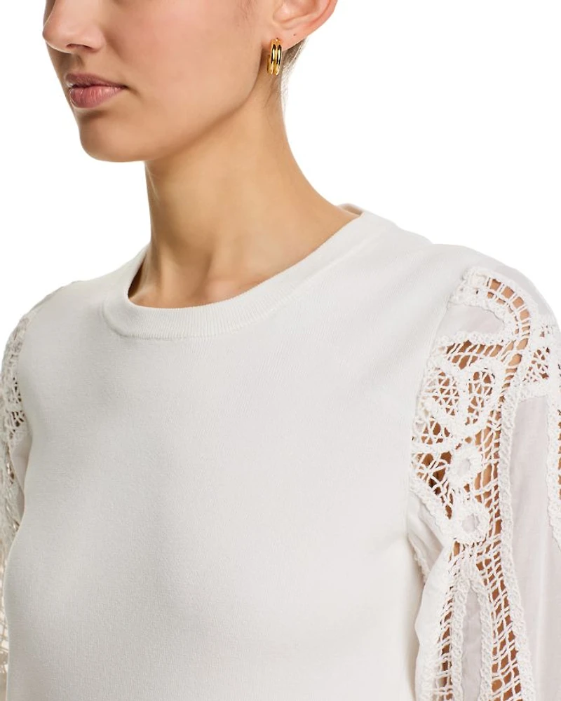 Margaret Lace Sleeve Sweater