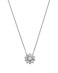 Bloomingdale's Fine Collection Diamond Flower Solitaire Necklace