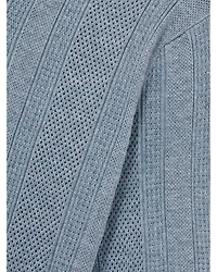 Kansas Open Collar Stripe Textured Knitted Polo Shirt