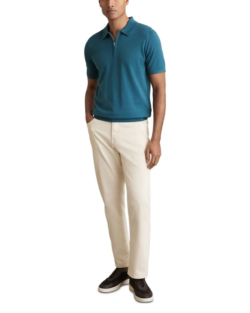 Maxwell Half Zip Merino Wool Polo Shirt