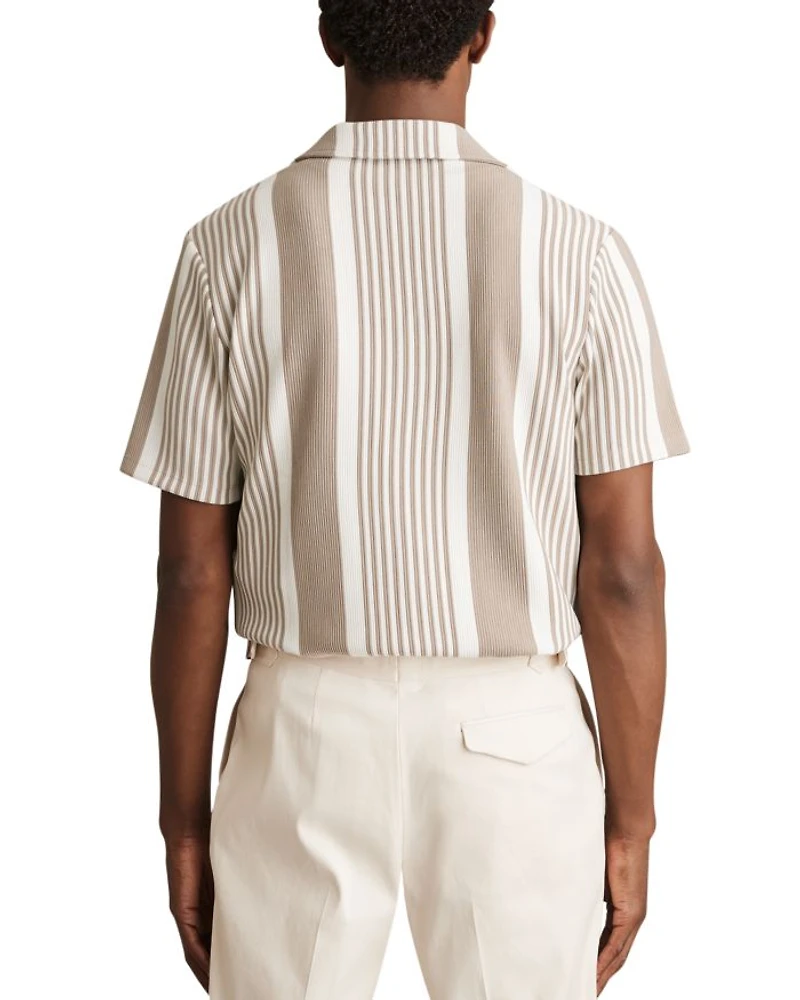 Alcazar Stripe Ribbed Cuban Shirt