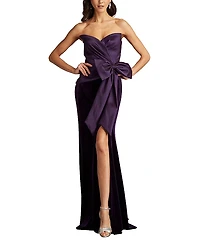 Tadashi Shoji Nimue Strapless Draped Bow Gown