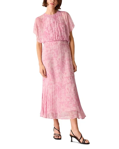 Dashed Brush Marks Midi Dress