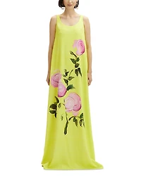 Oscar de la Renta Painted Roses Gown