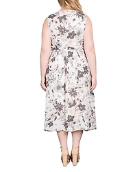 Sleeveless V Neck A Line Midi Dress