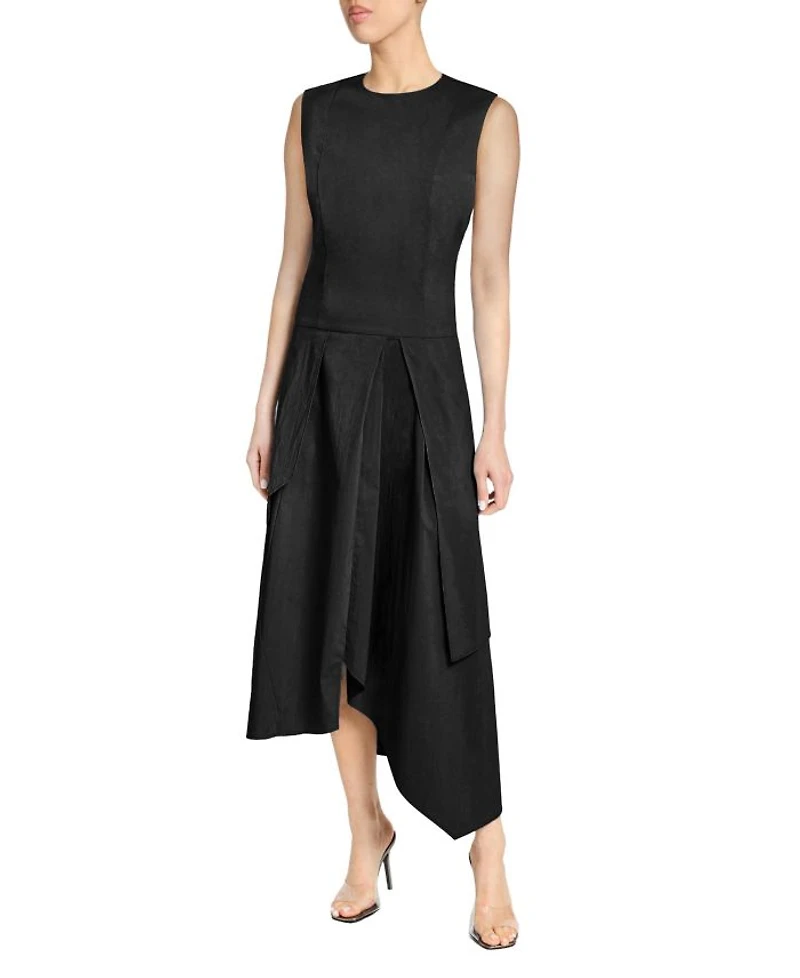 Maddy Sleeveless Multi-Panel Asymmetric Dress Stretch Cotton