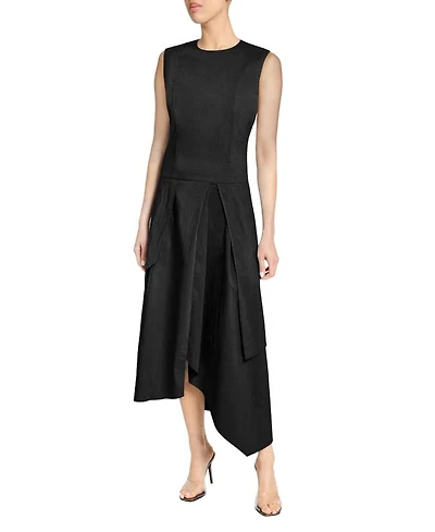 Maddy Sleeveless Multi-Panel Asymmetric Dress Stretch Cotton