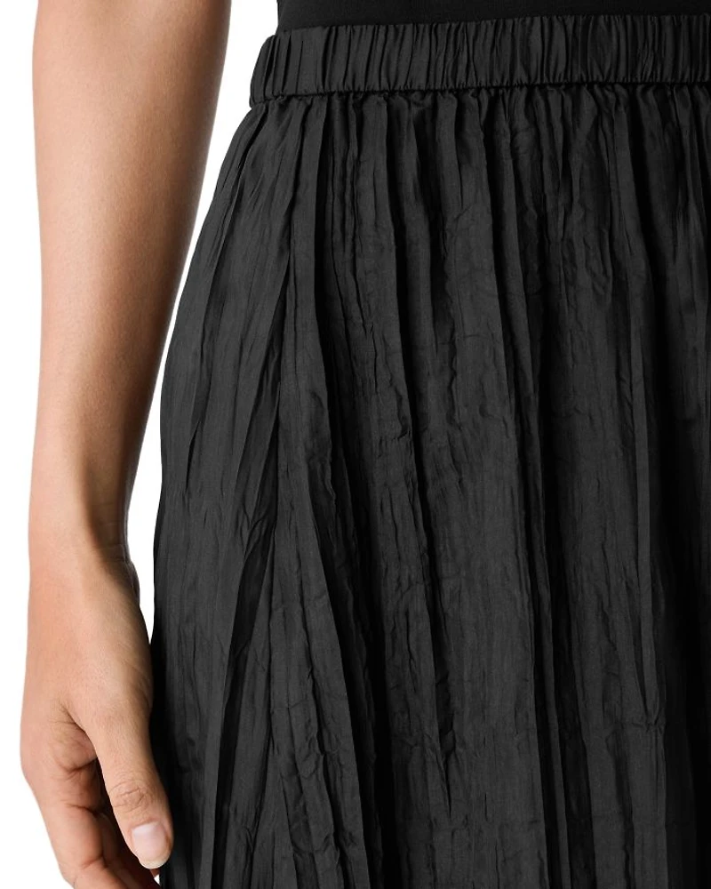 Crushed Silk Flared Skirt