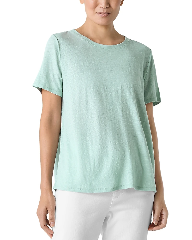 Eileen Fisher Linen Jersey Crewneck Tee