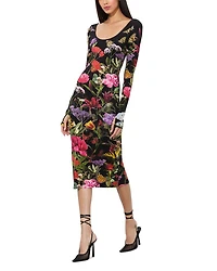 Delora Scoop Neck Midi Dress