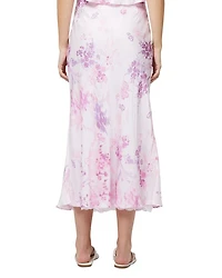 Elyria Oona Satin Midi Skirt