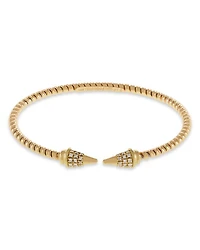 18K Yellow Gold Via Mercanti Tubogas Diamond Cone Bangle Bracelet