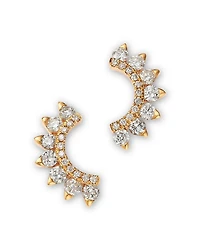 Diamond Ear Climbers in 14K Yellow Gold, 0.56 tcw
