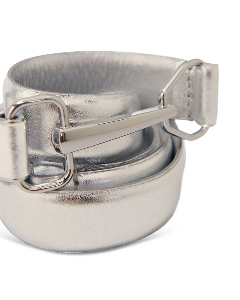 Women's Metallic Leather Belt