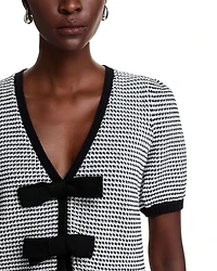 Elaine Puffed Sleeve Bow Front Cardigan