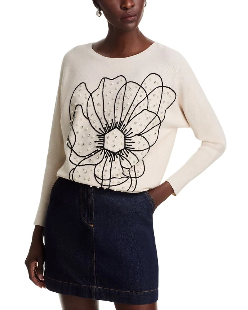 Embellished Dolman Sleeve Sweater