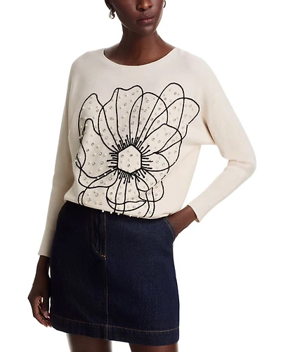 Embellished Dolman Sleeve Sweater