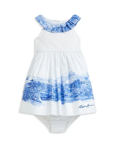 Girls' Seaside Print Cotton Dress & Bloomer - Baby