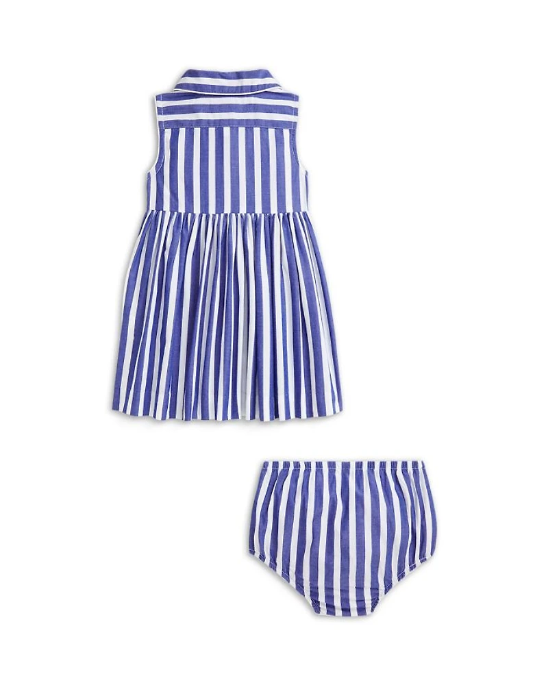 Girls' Striped Cotton Shirt Dress & Bloomer - Baby