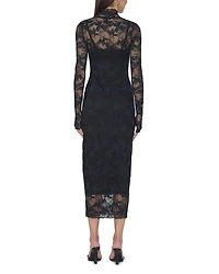 Shailene Leaf Lace Midi Dress