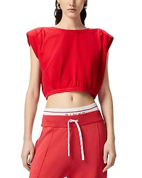 Pinko Maracaibo Maglia Extended Shoulder Crop Top