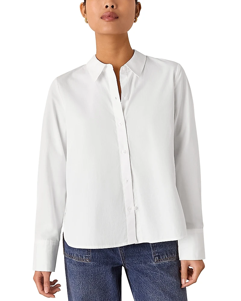 Whistles Petite Boxy Long Sleeve Shirt