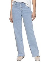 Luna Mid Rise Wide Leg Jeans Blue Moonlight
