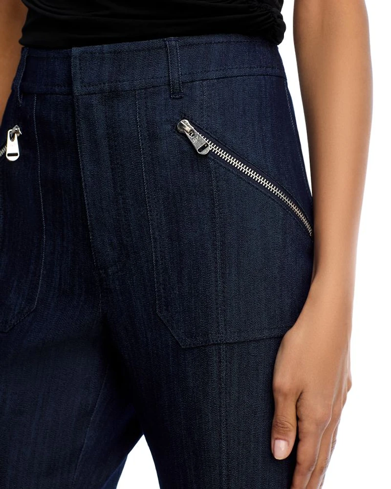 Celeste High Rise Cropped Flare Leg Jeans Indigo