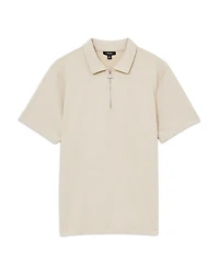 Albany Regular Fit Textured Quarter Zip Polo Shirt