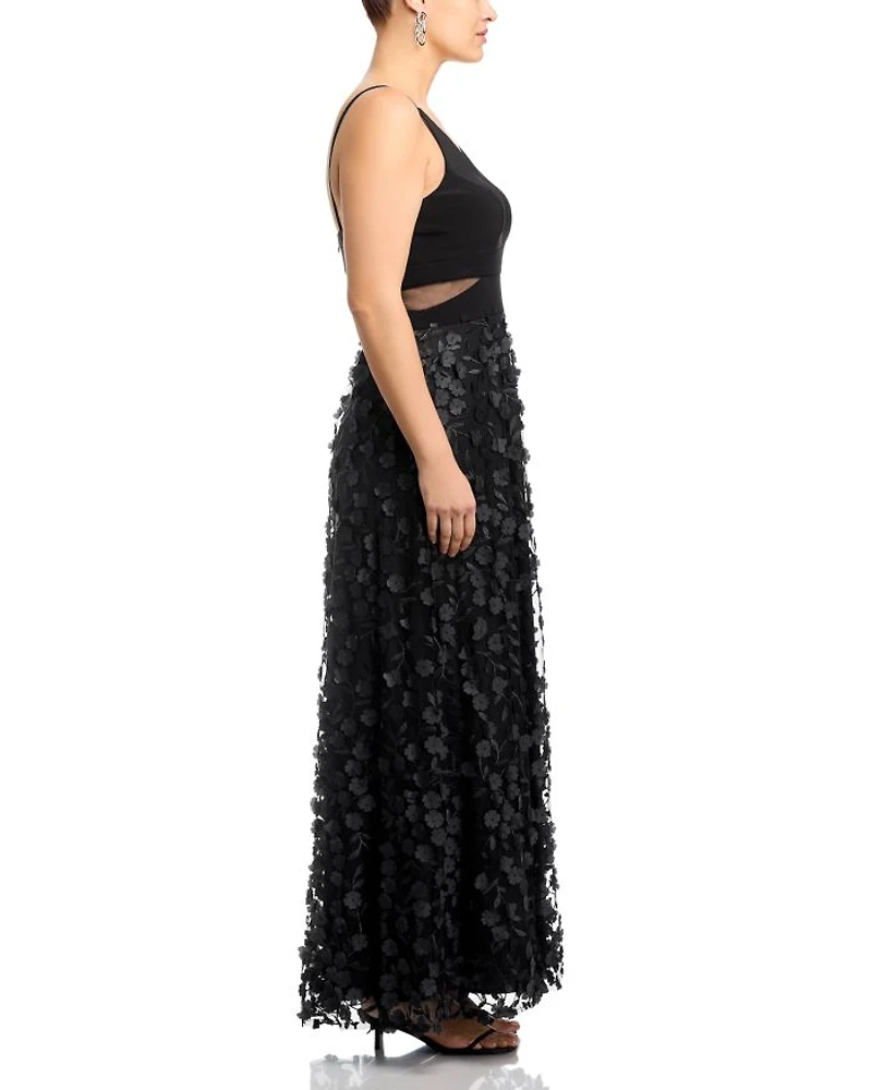 Floral Applique Gown - Exclusive