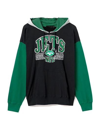 Junk Food Clothing Unisex Nfl New York Jets Tri Color Block Hoodie