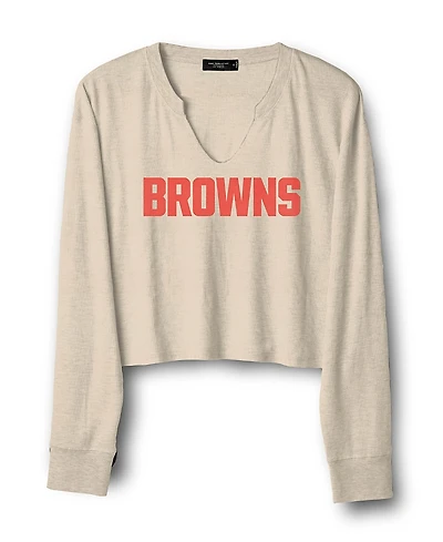 Junk Food Clothing Women's Nfl Cleveland Browns Sunday Crop Thermal