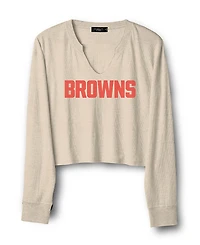 Junk Food Clothing Women's Nfl Cleveland Browns Sunday Crop Thermal