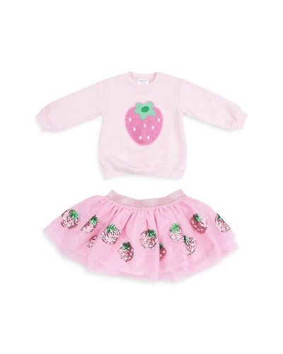 Girls' Strawberry Puffy Oversized Sweatshirt & Tutu Skirt Set - Baby
