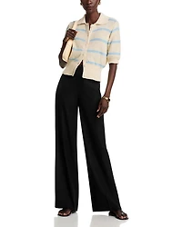 Cherry Stripe Polo Neck Sweater