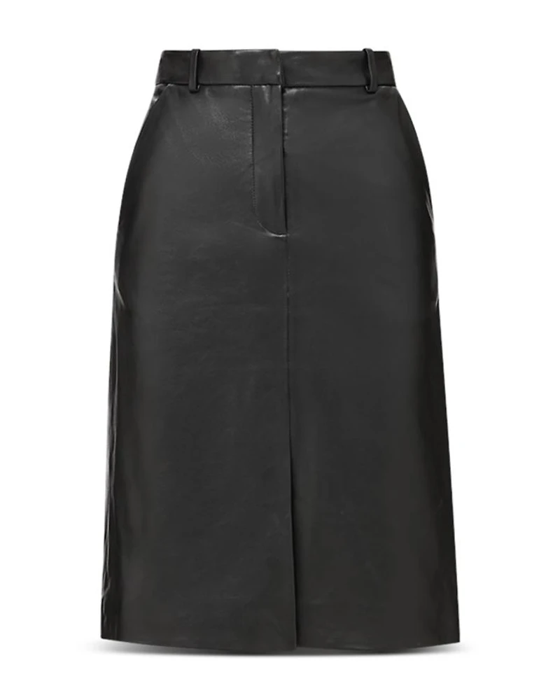 Maxine Leather Midi Skirt