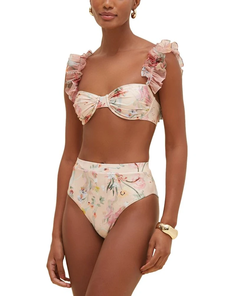 Lily Floral Print High Rise Bikini Bottom