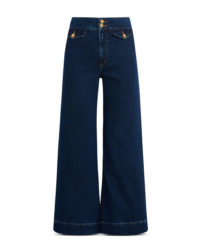 The Elia High Rise Wide Leg Ankle Jeans Magnetic