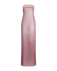 Foiled Charmeuse Strapless Gown