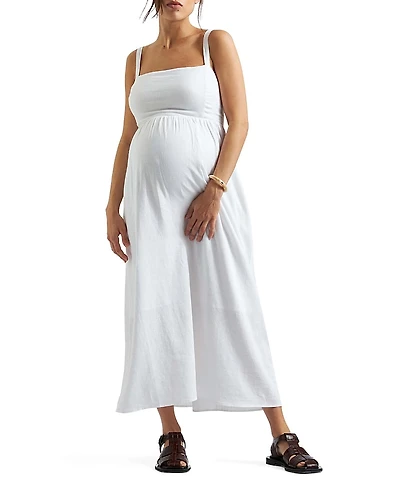 Ripe Maternity Simone Tie Back Linen Dress