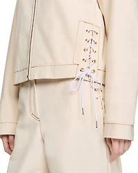 Denim Lace Up Jacket