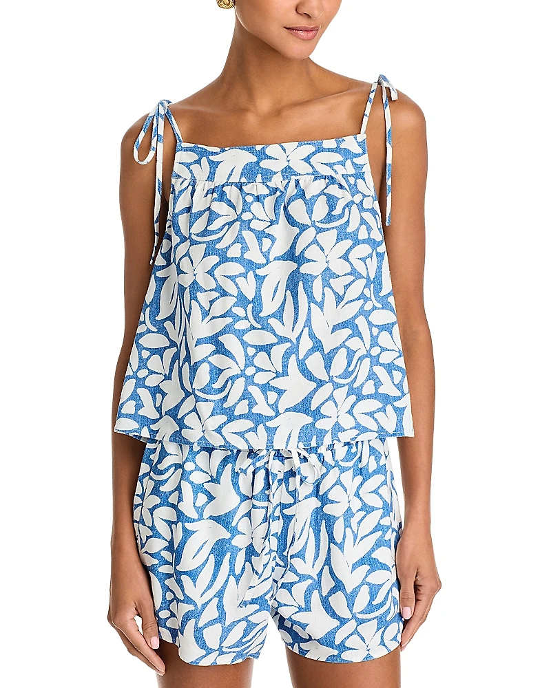 Bella Dahl Printed Tie Shoulder Tank Top