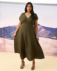 Aubrey V Neck Midi Dress