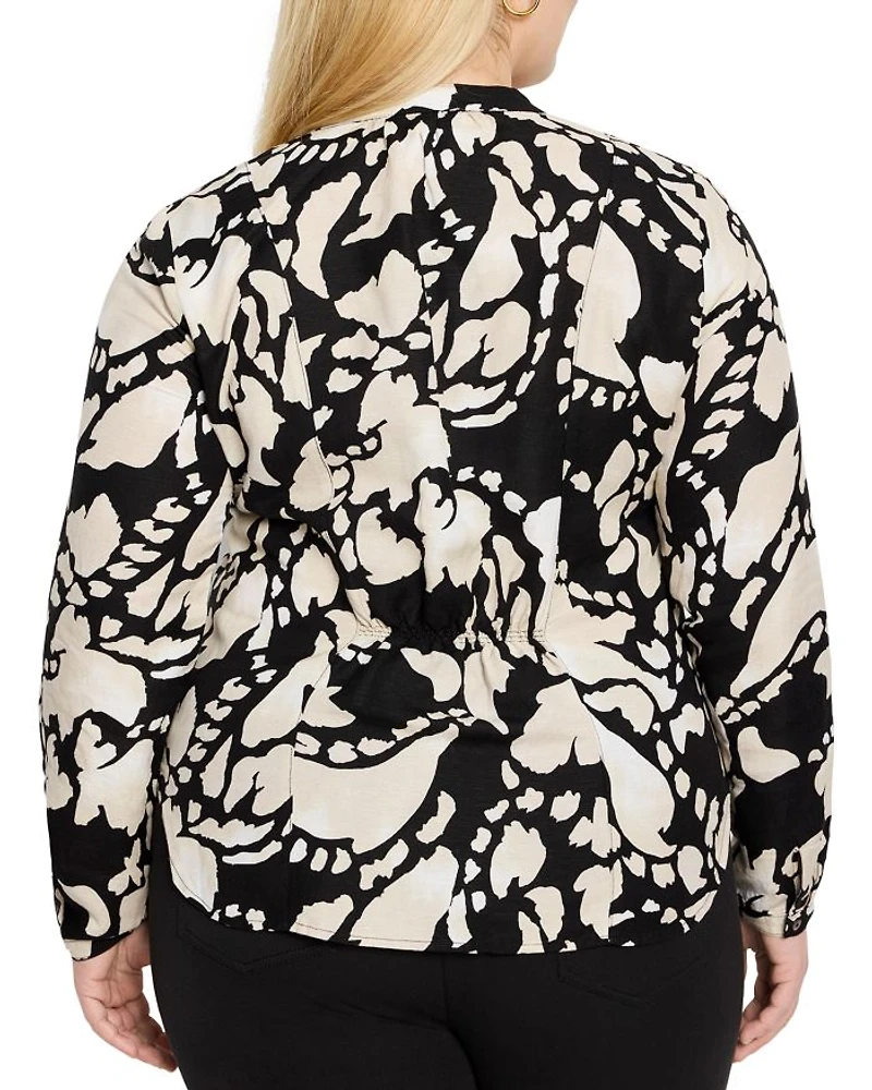 Plus Evening Petal Long Sleeve Blouse