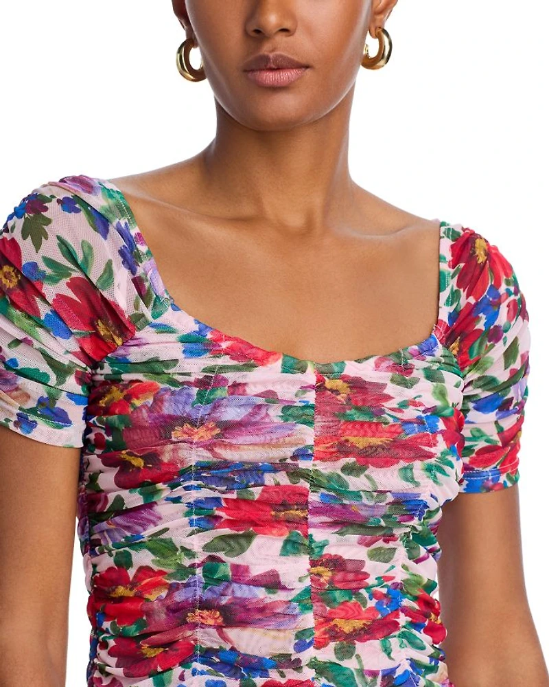 Floral Mesh Top