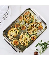 OvenBond® 13" x 18" Tri-Ply Clad Stainless Steel Half Sheet Pan