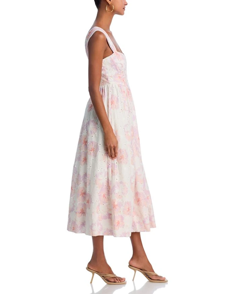 Eyelet Bustier Midi Dress - Exclusive